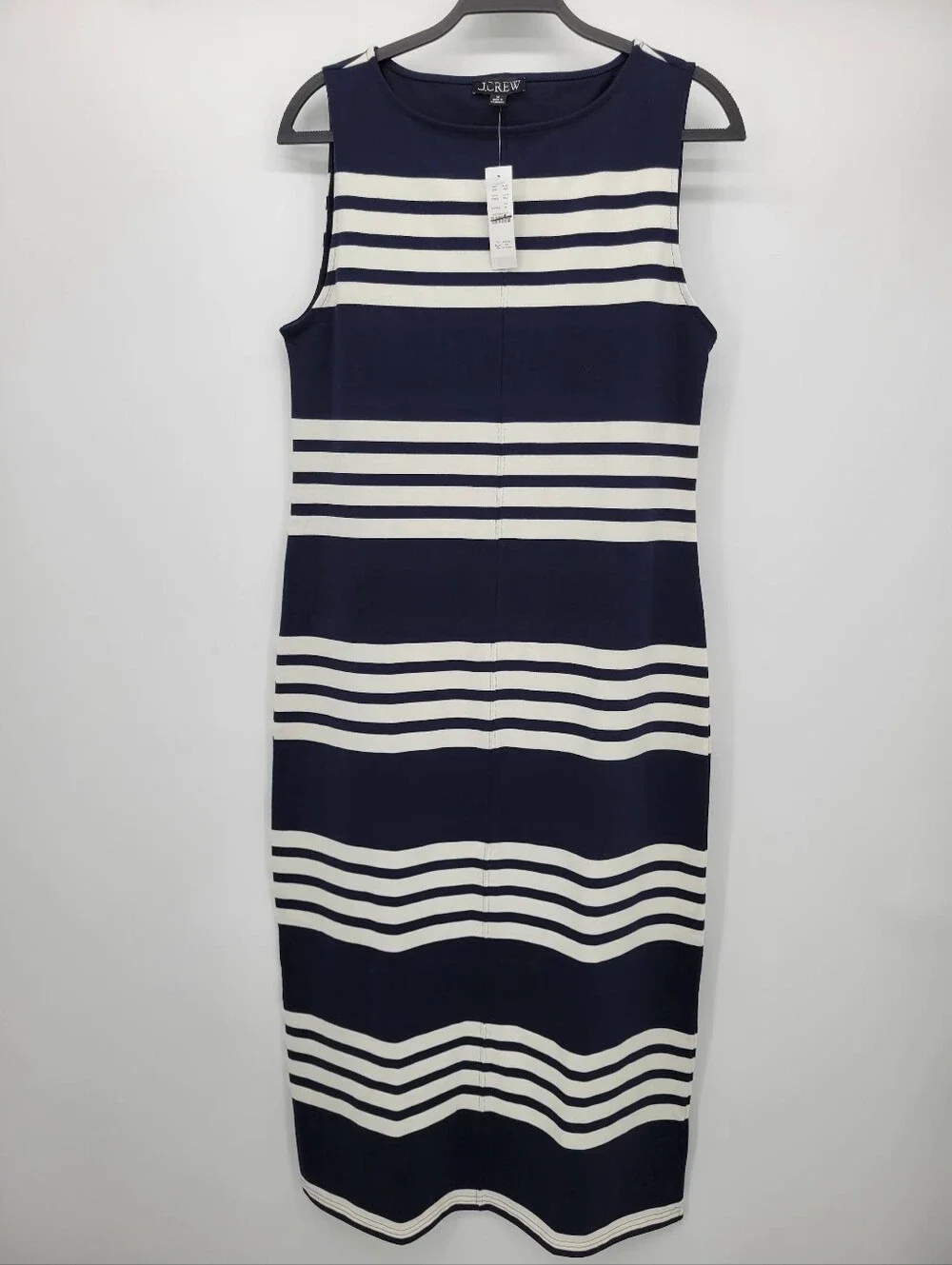 J Crew Midi dress in striped mariner cloth Size M NEW CV652